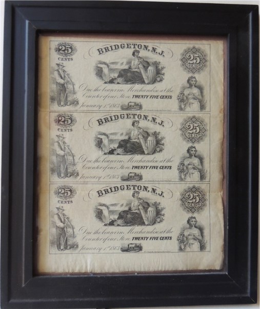 Bridgeton Glass Works Script 1863