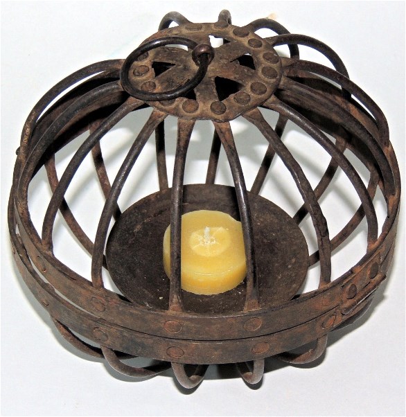 Early Wrought Iron Candle Globe