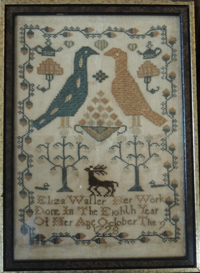 1729 Sampler,Trees, Birds,Ducks etc.