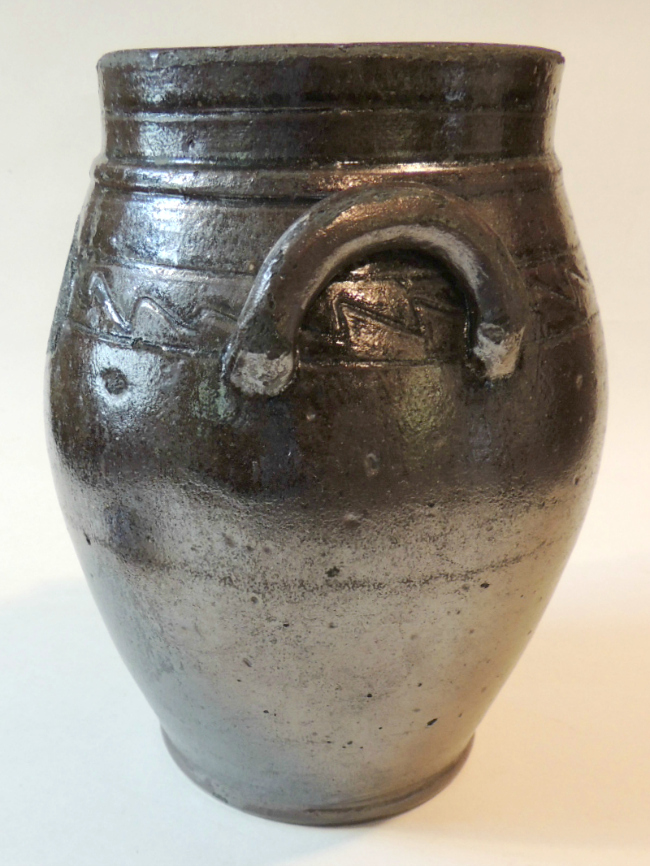 Rare Small Ovoid Redware Jar