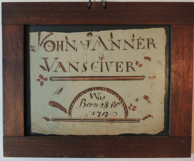 Vansciver Book Plate Fraktur