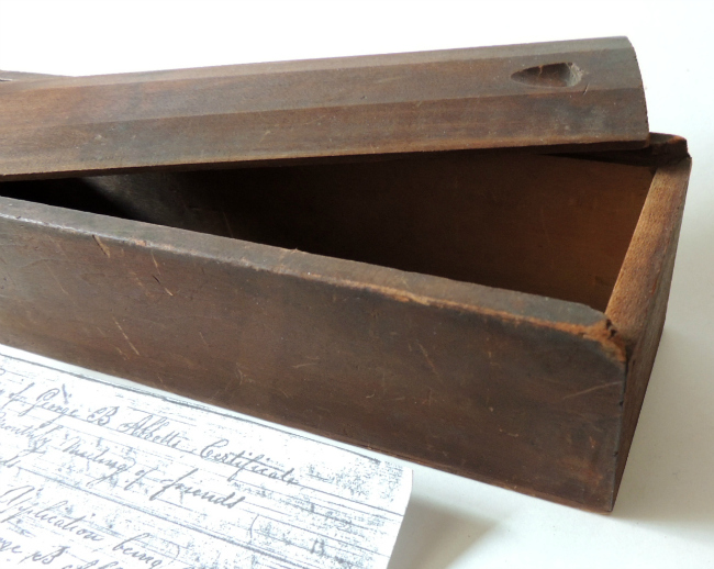 Signed Burlington Co. Quaker Candle Box