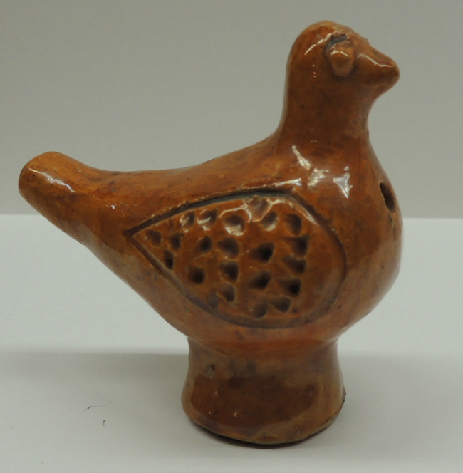 Small Redware Bird Toy Whistle