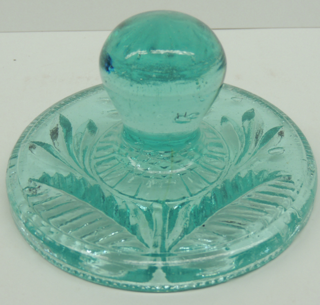 Rare Dated Pressed Glass Butter Stamp