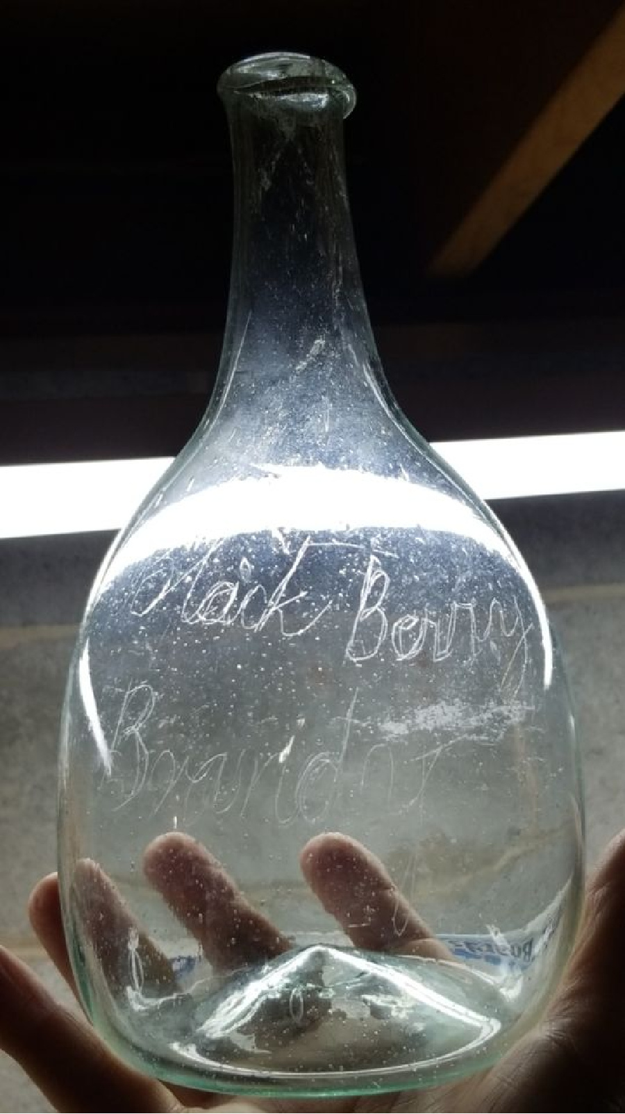 18th Century Black Berry Brandy Bottle