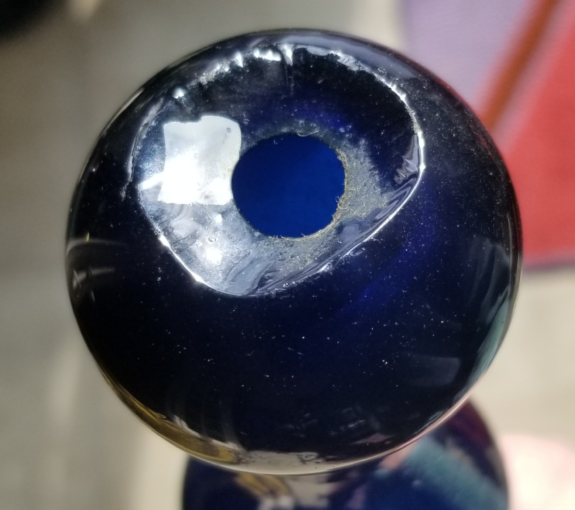 19th Century SJ Blue Rolling Pin