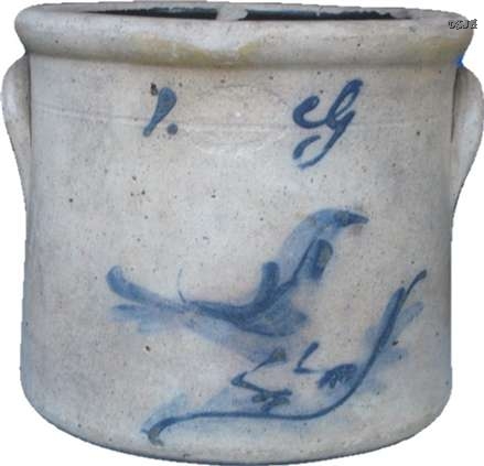 "Rare Bird" Signed NJ 1 Gallon Crock