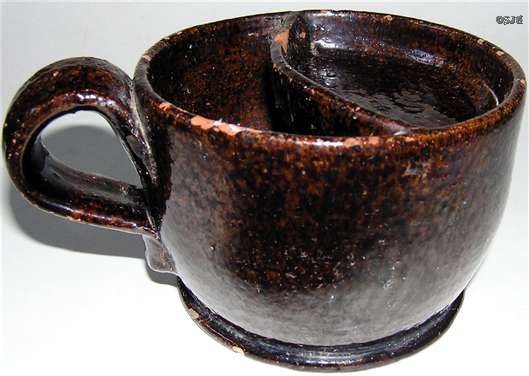 Early Redware Shaving Mug