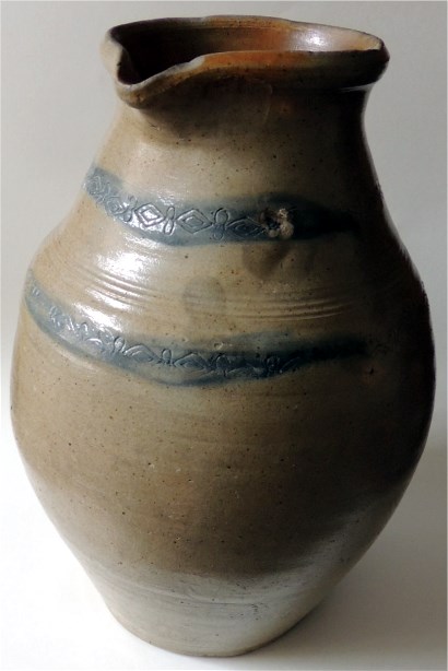 Rare Survivor,Huge Early New Jersey Stoneware Pitcher