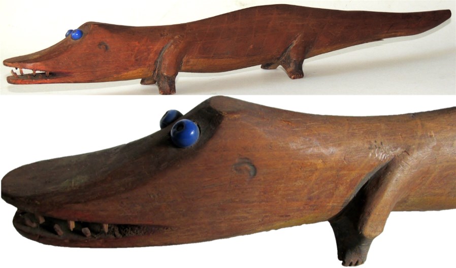 Best Folk Art Hand Carved Allagator 