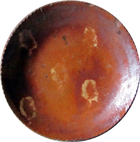 Decorated NJ Redware Pie Plate
