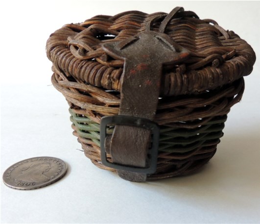 Old Miniature Whimsy or Toy Fishing Creel