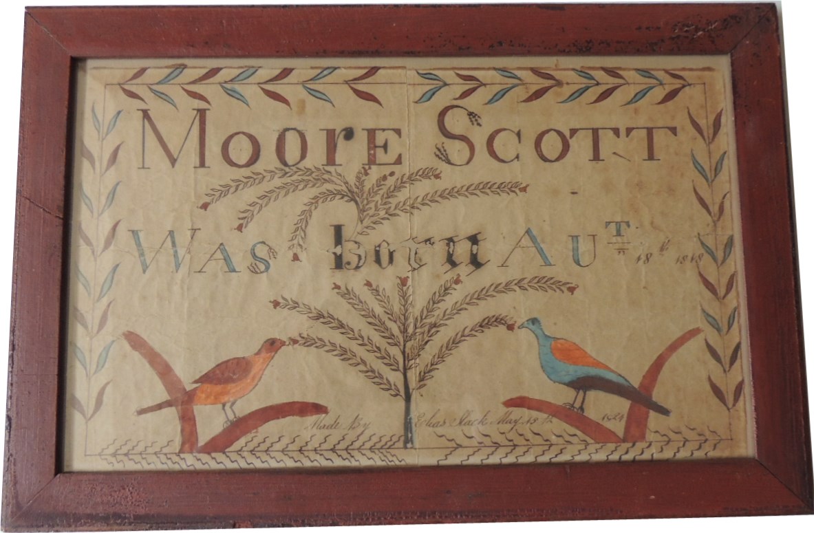 Rare Signed New Jersey Fraktur