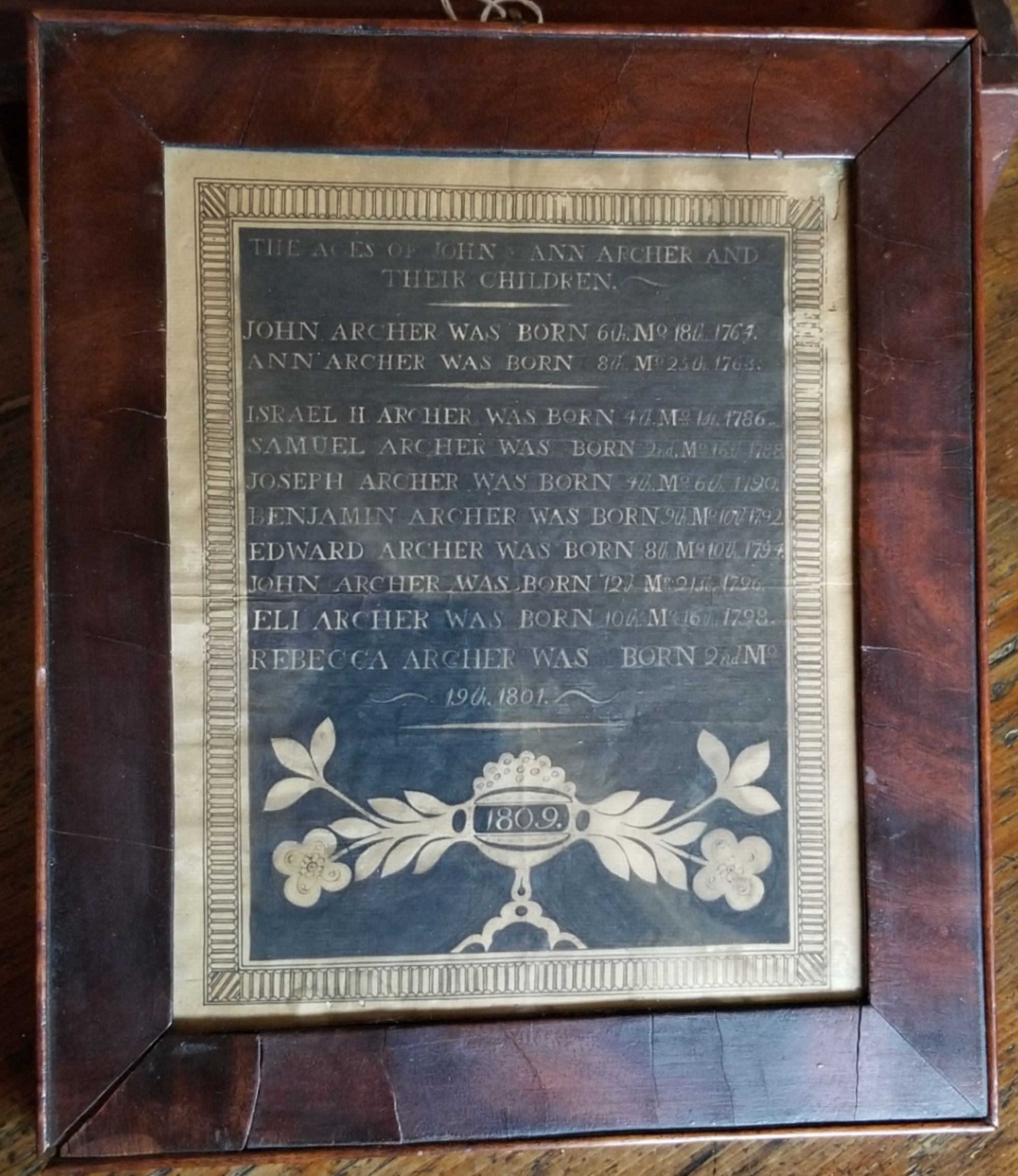 NJ Family Record of John Archer
