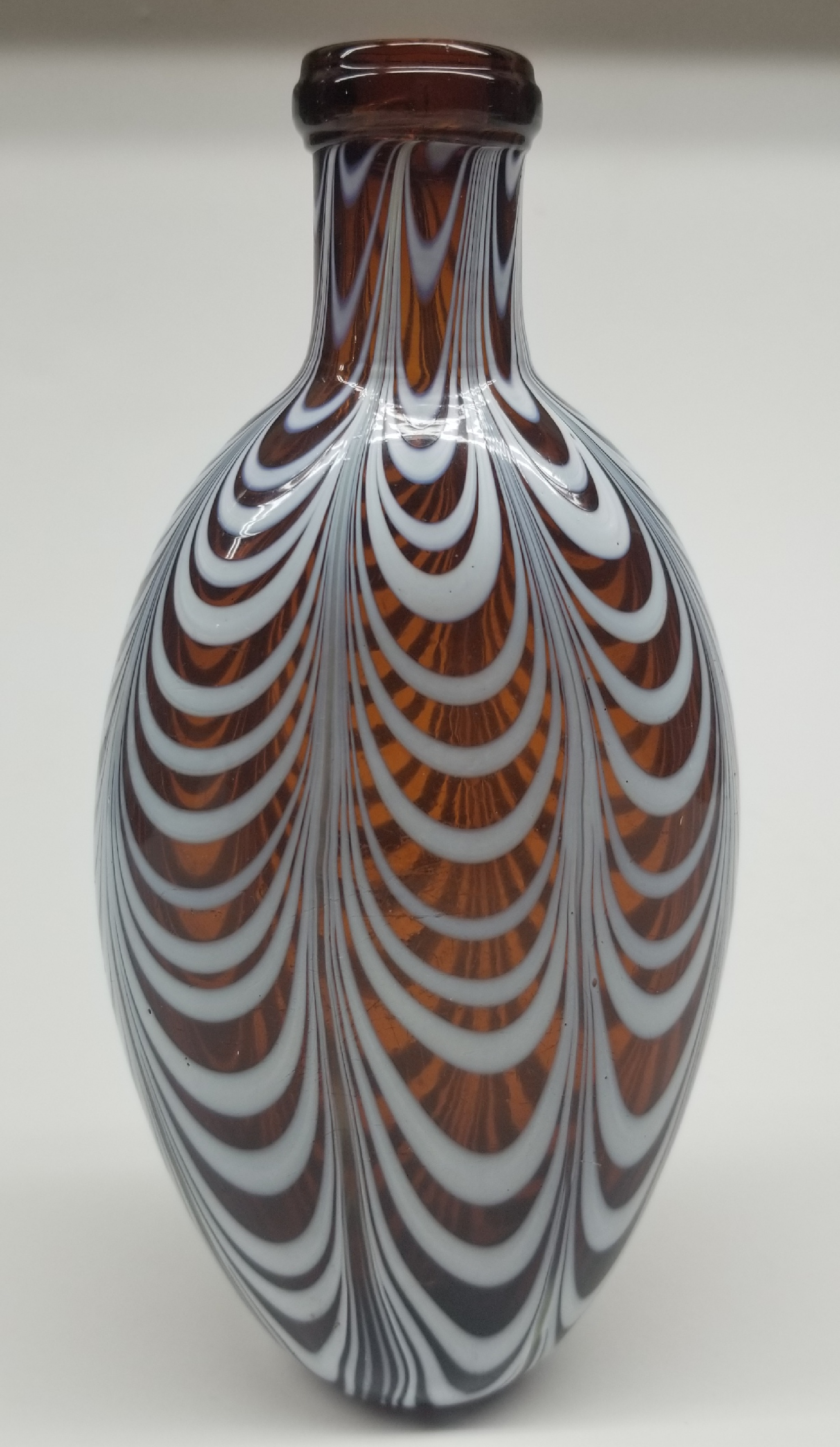 American Amber Nailsea Bottle