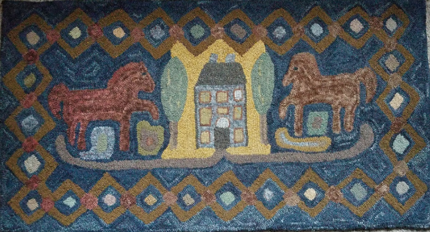Lovely Large Hooked Rug
