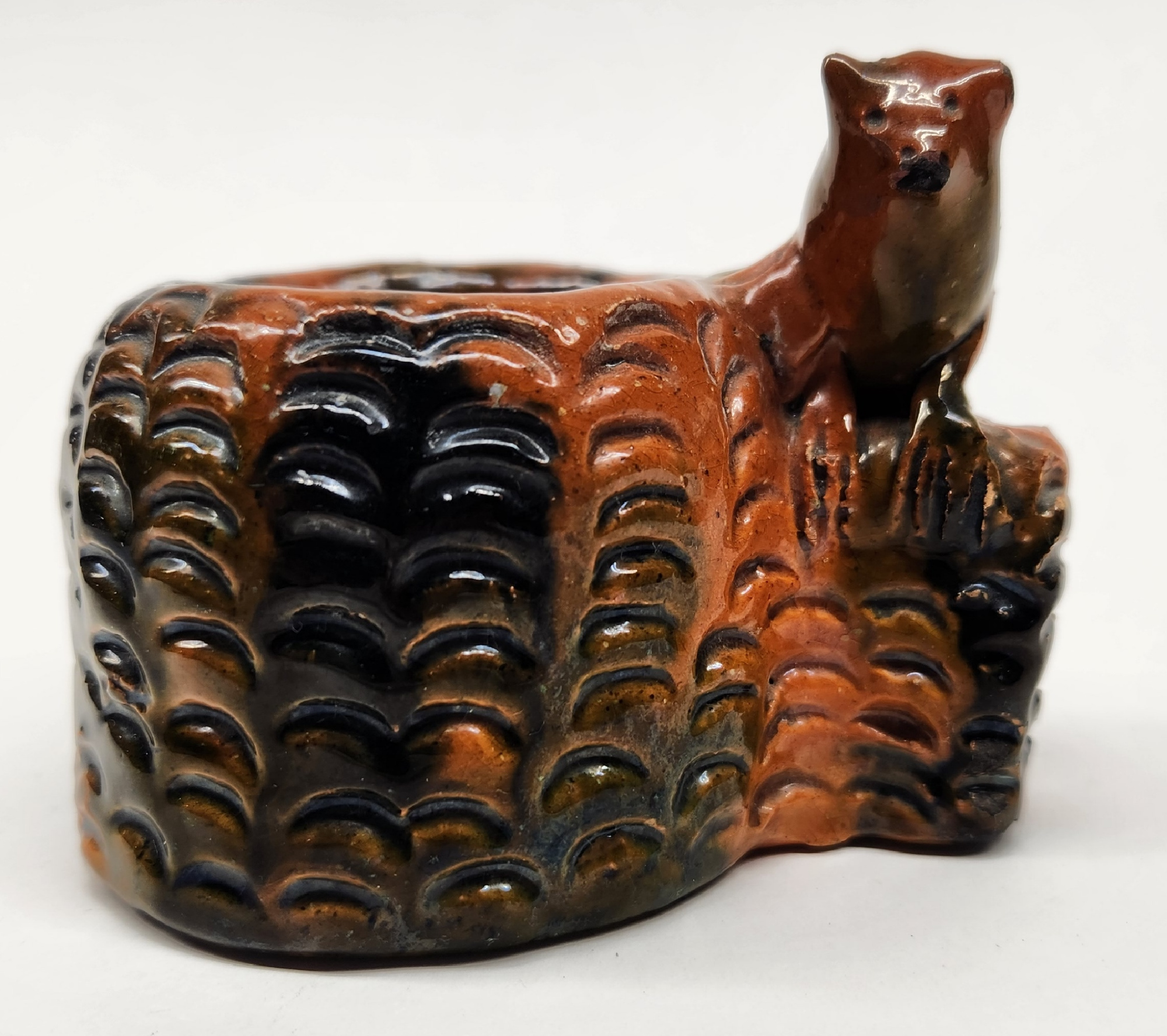 Scarce Redware Figural Salt
