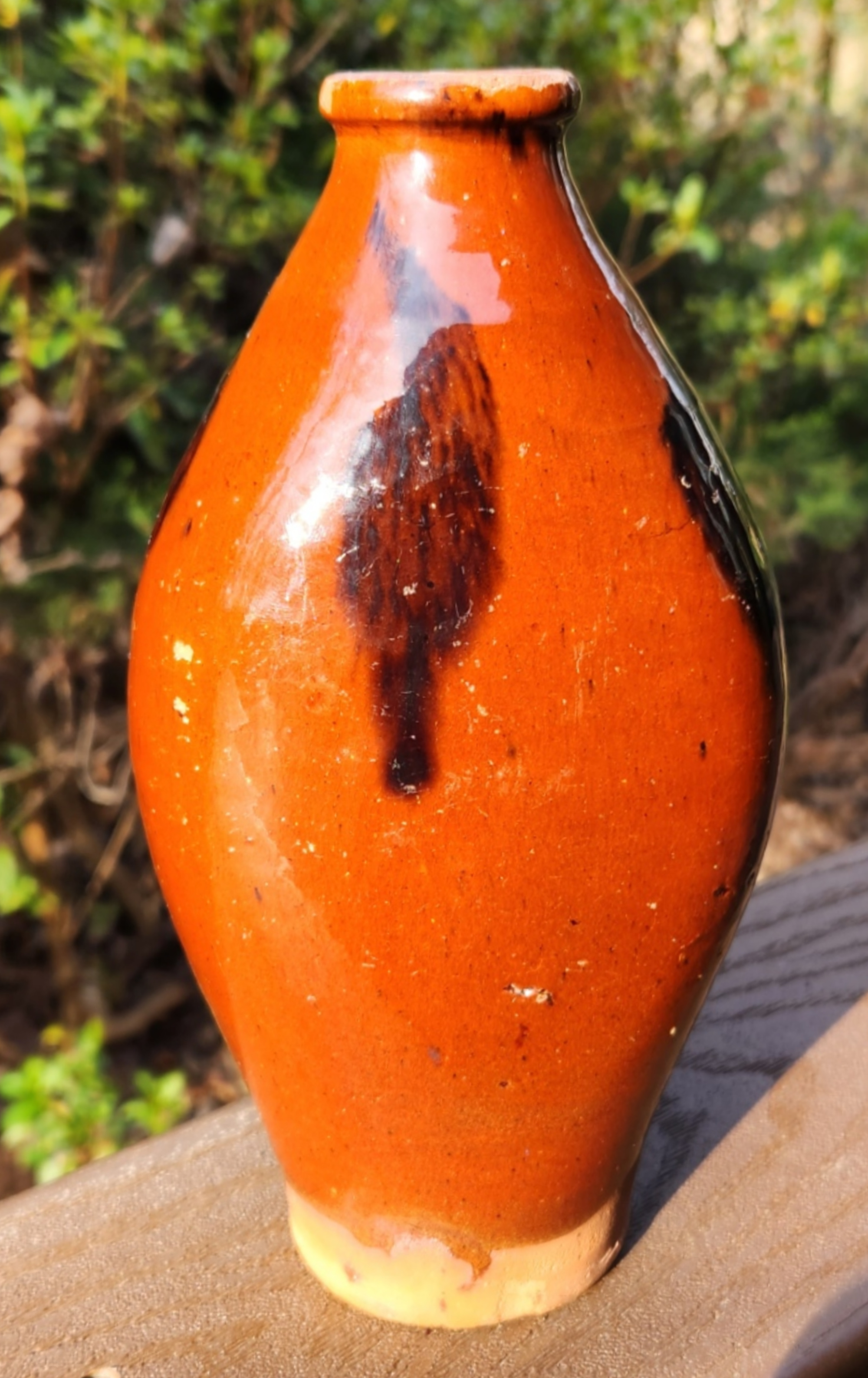 New England Redware Flask