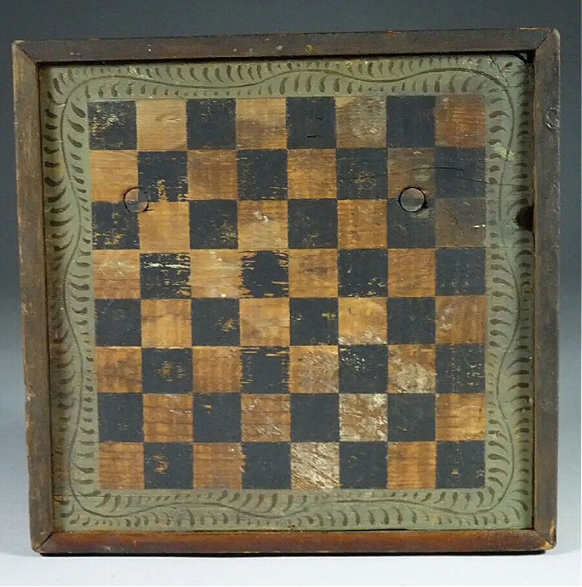 Diminutive Paint Decorated Game Board 