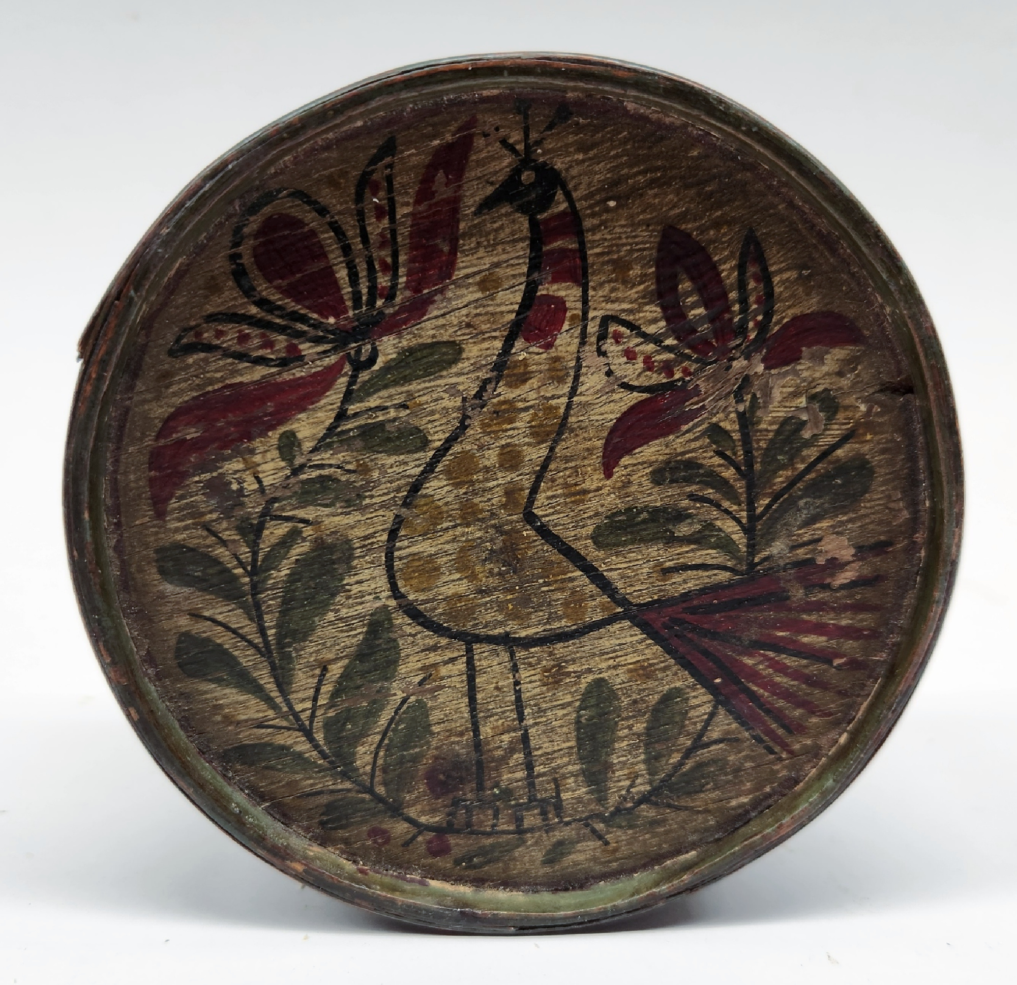 Very Early Painted Trinket Box