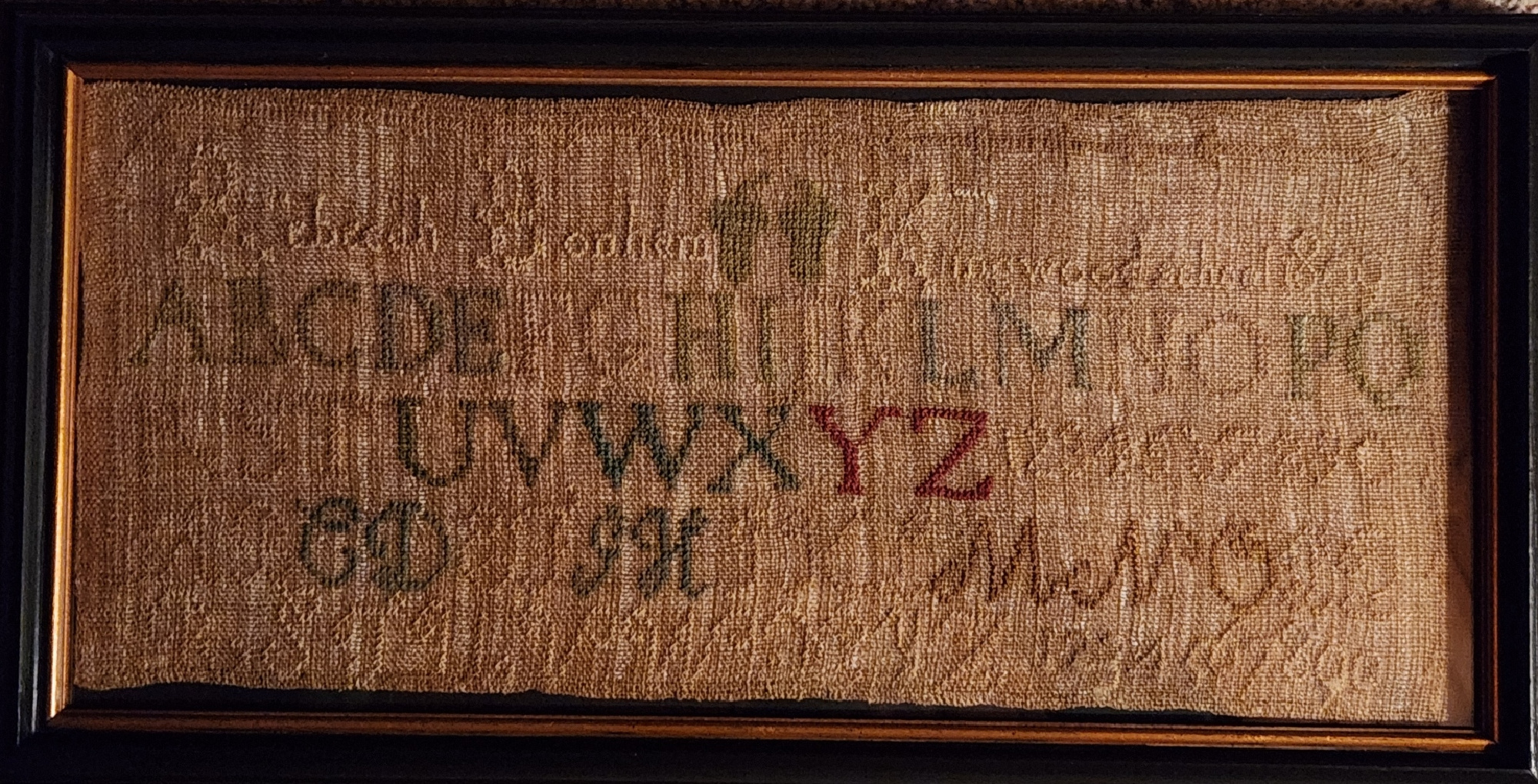 1809 NJ Quaker School Girl Sampler