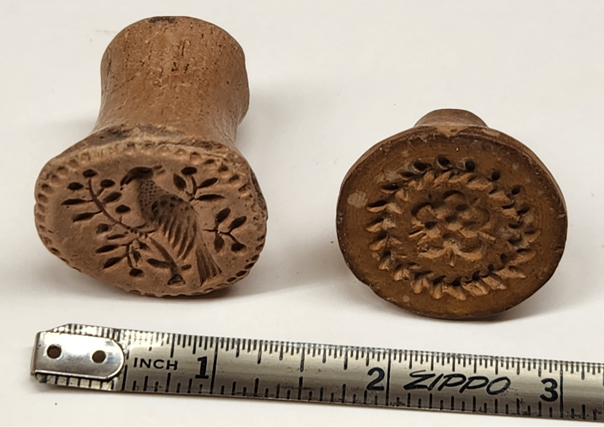 Miniature S.E. Pennsylvania Redware Butter Prints,