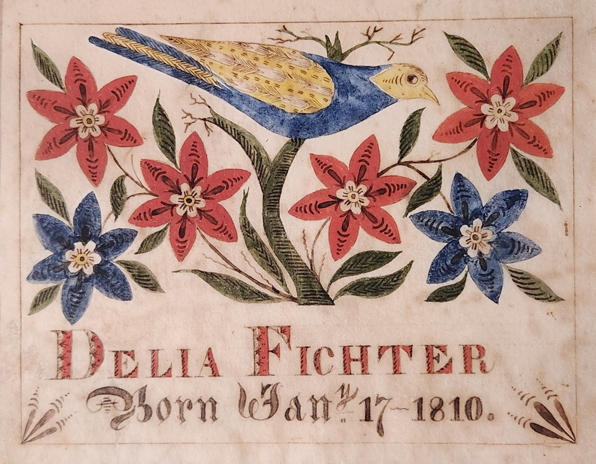 1810 New Jersey Fraktur
