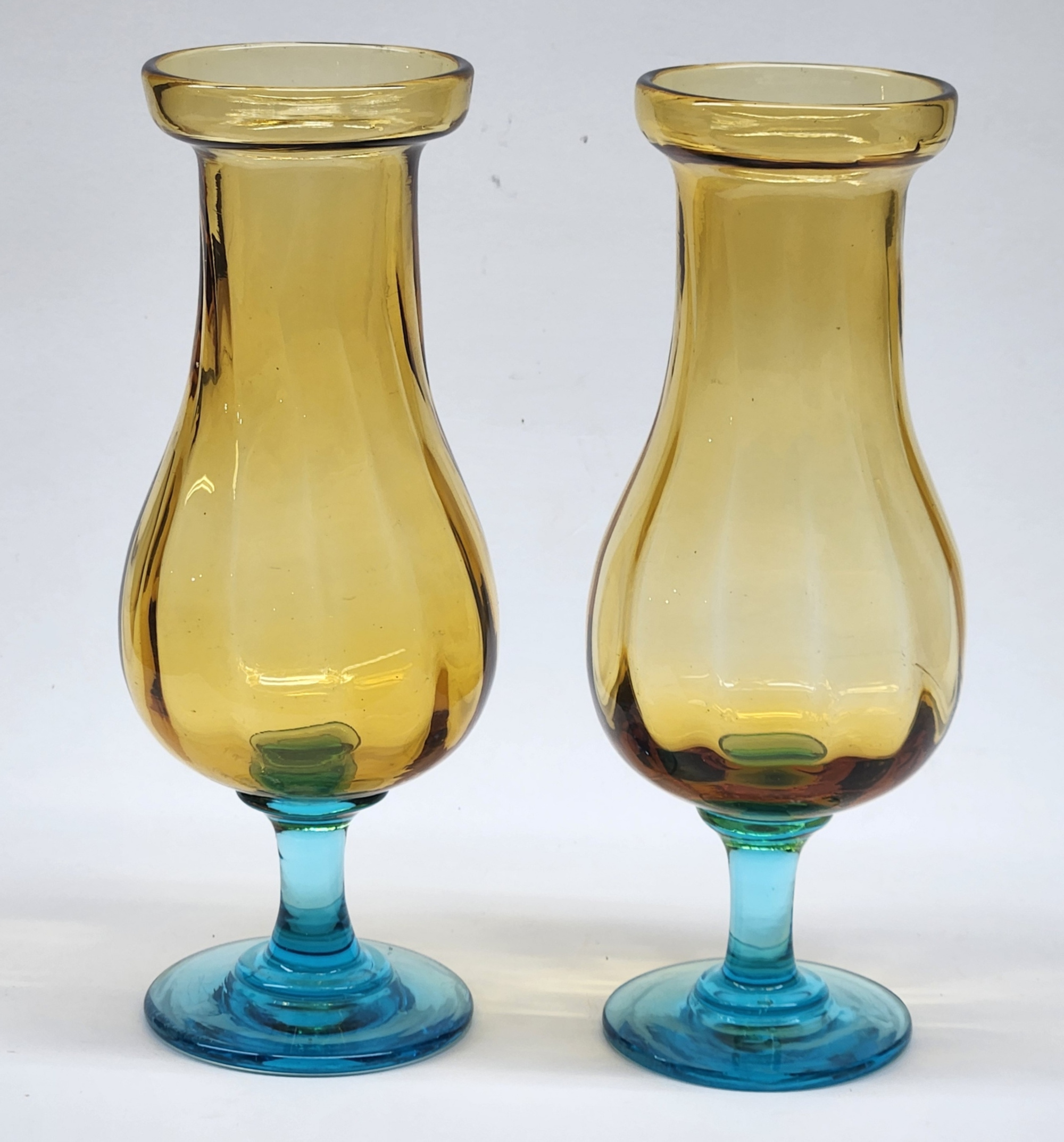 Rare Bi-Colored Millville Hyacinth Vases