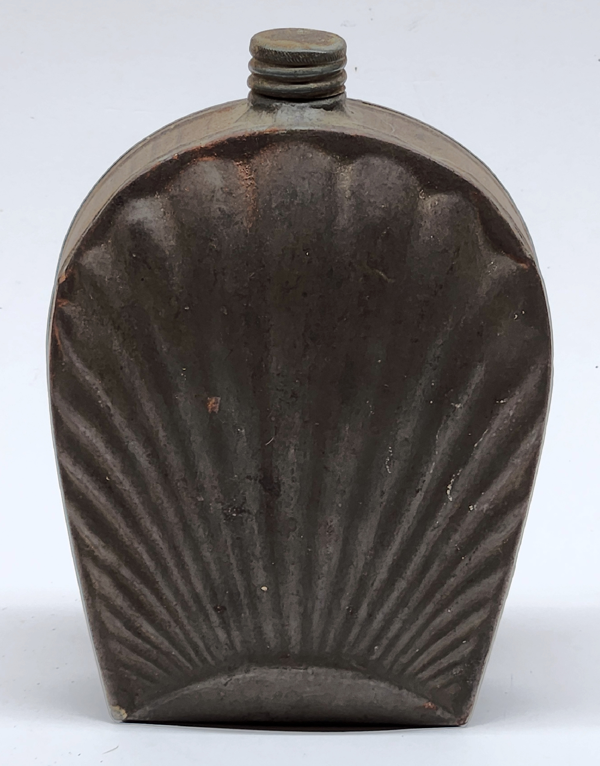 Rare Decorated Tin Flask