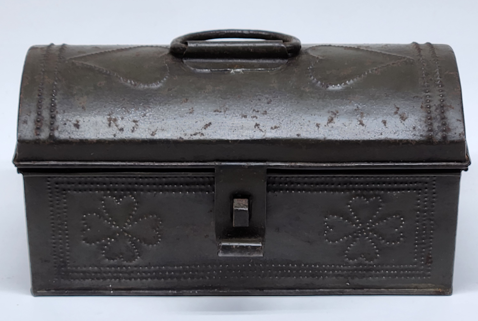 Finest Example PA German Punched Tin Trinket Box