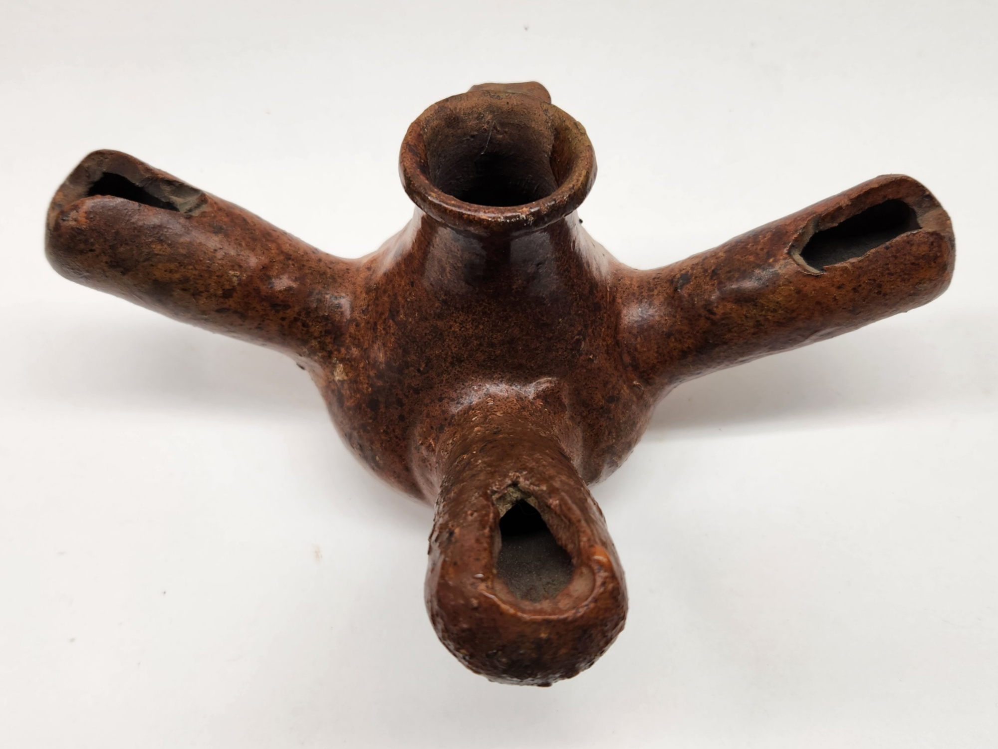 Rare Redware Fat Lamp