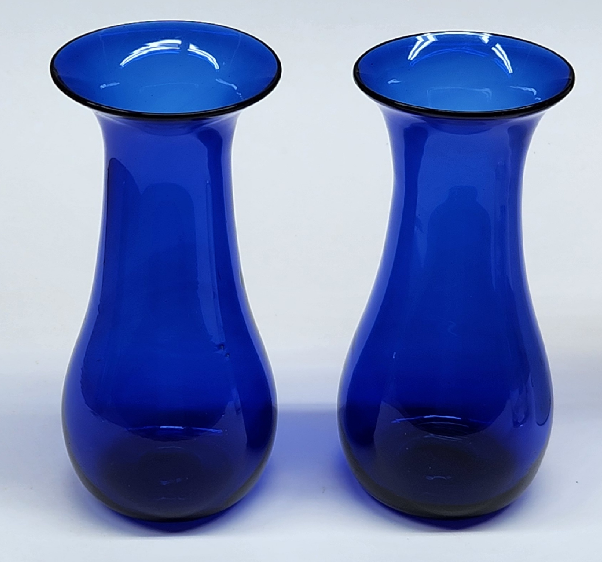 Rare Pr. South Jersey Sapphire Blue Vases
