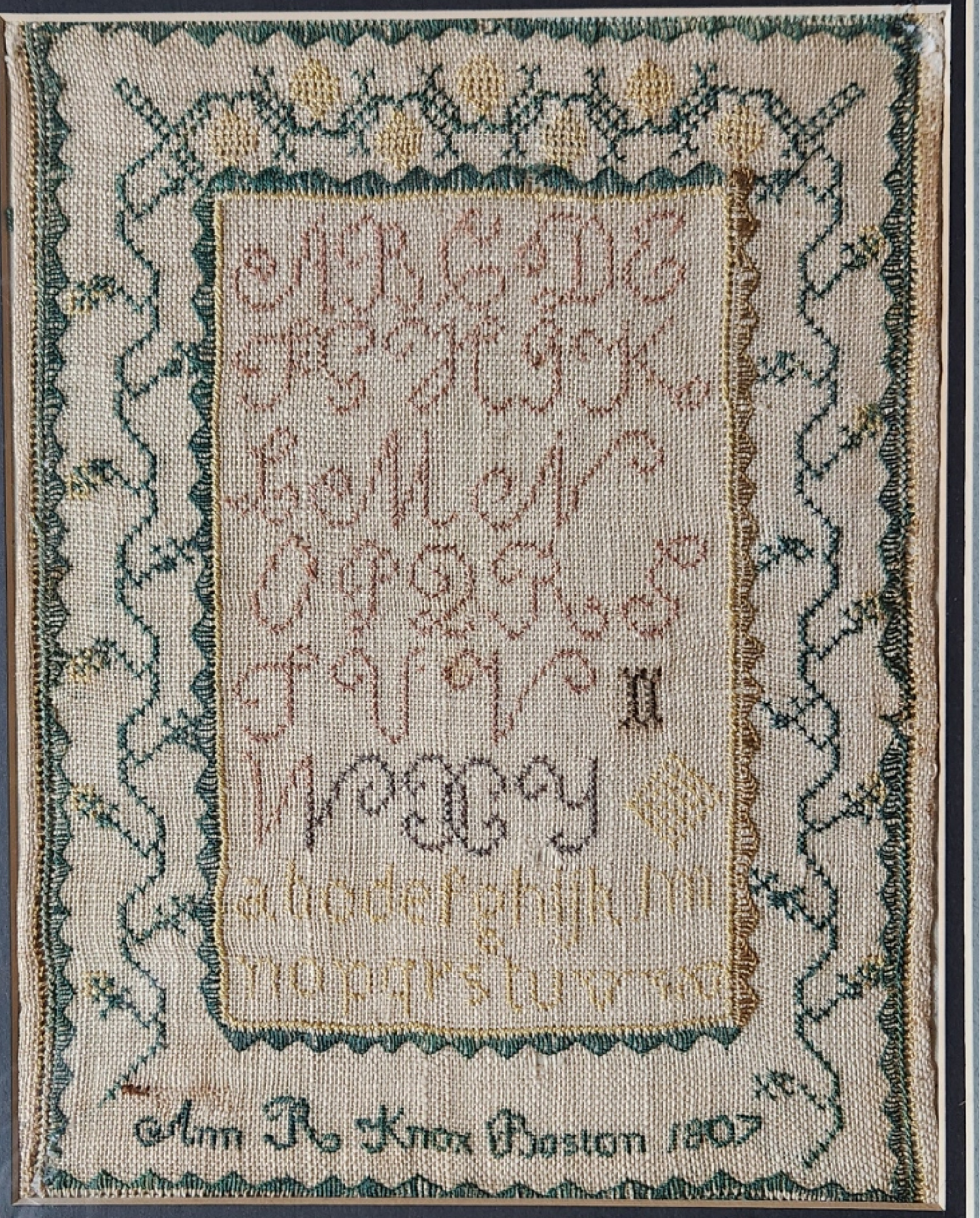 1807 Boston MA Sampler 
