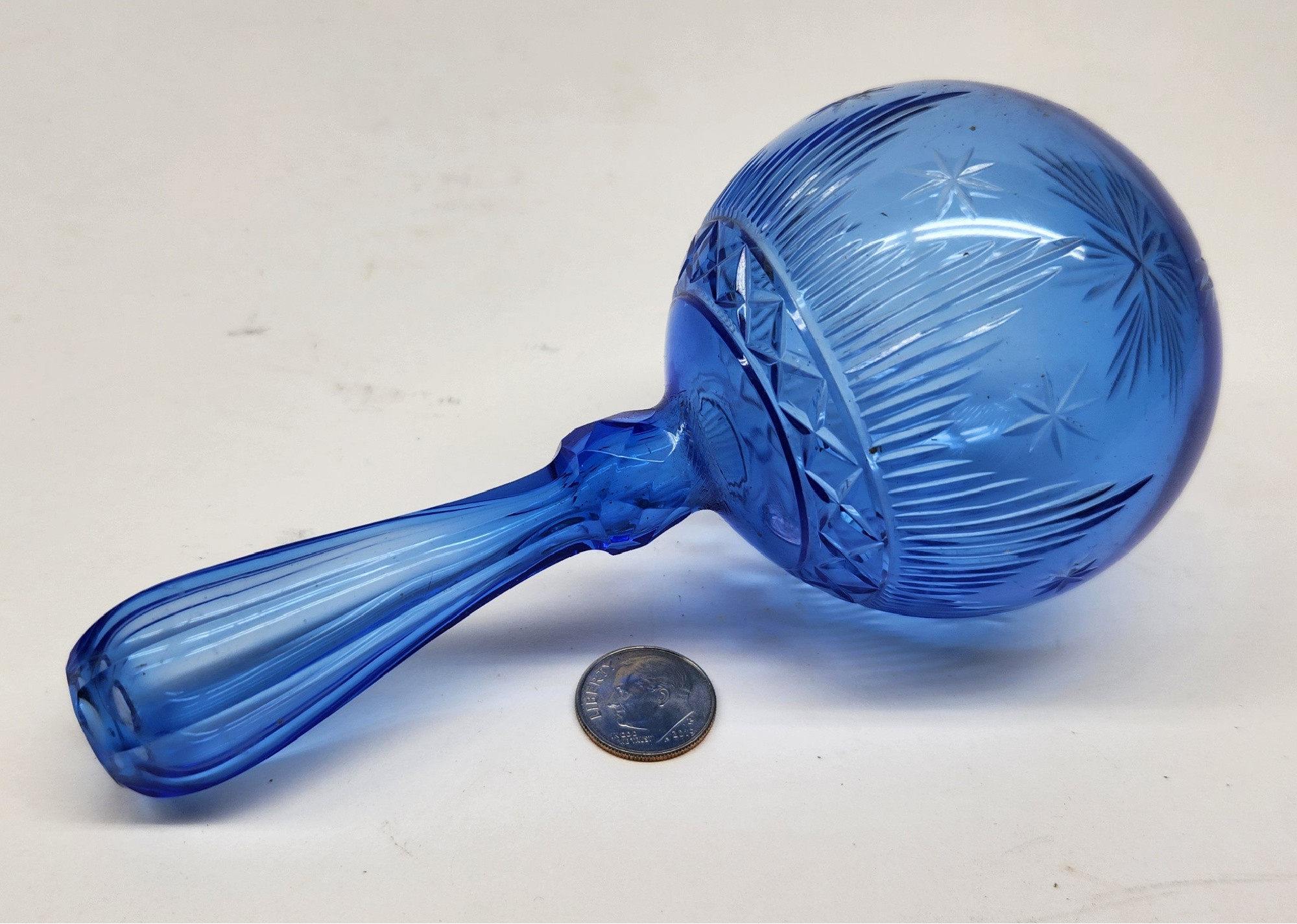 Rare and Unusual Cut Glass Whimsy Sock Darner