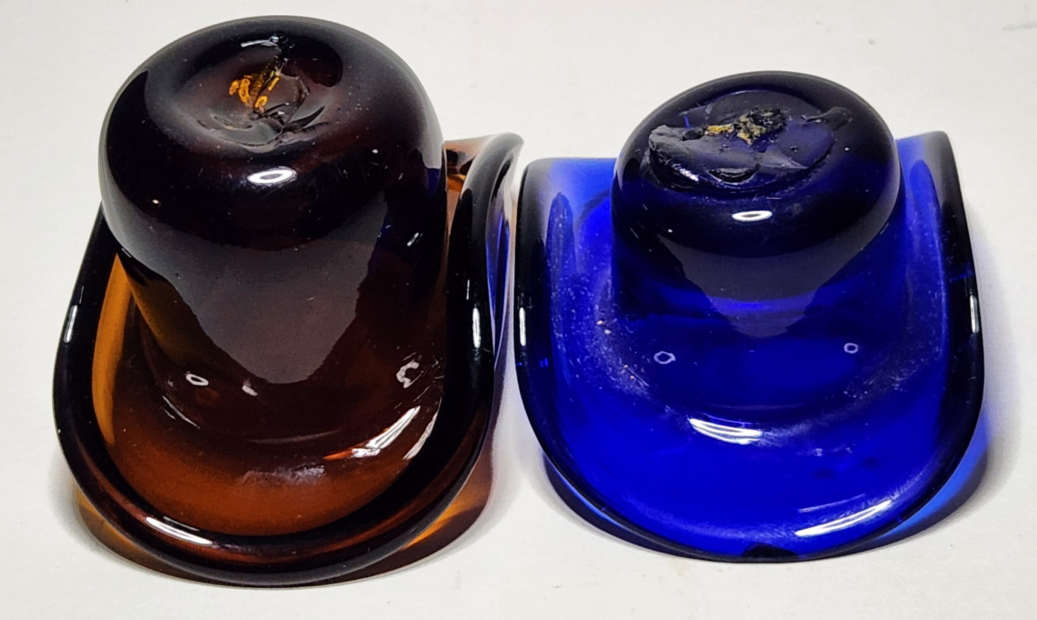 2 Tiny 19th Century Bottle Glass Hats