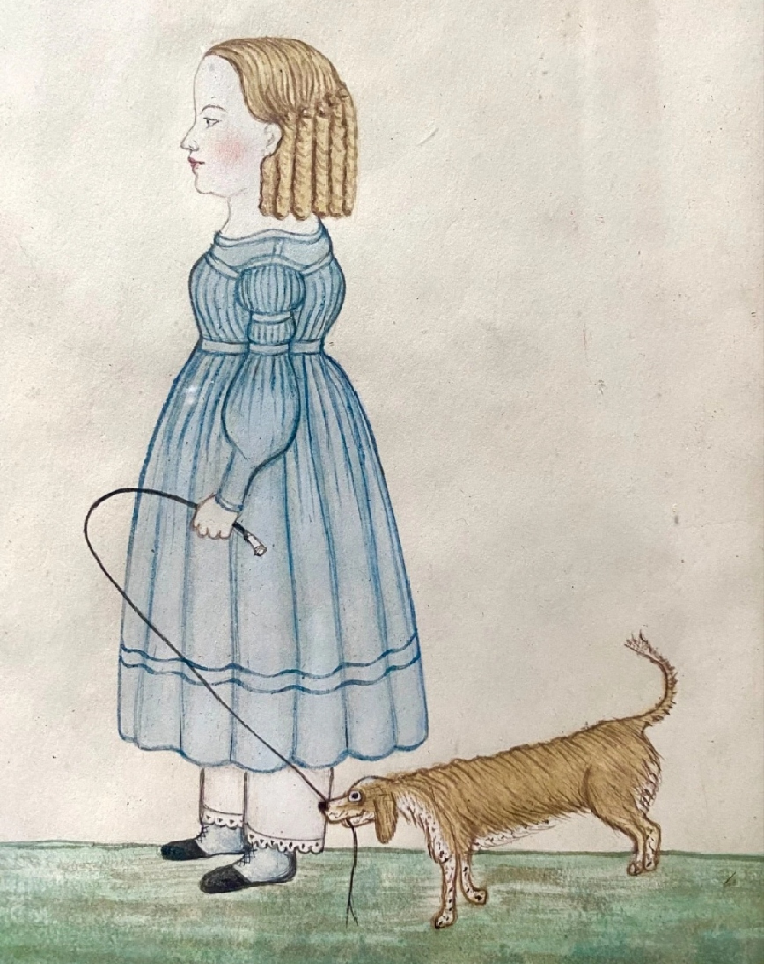 N.E. Child With Whip and Dog