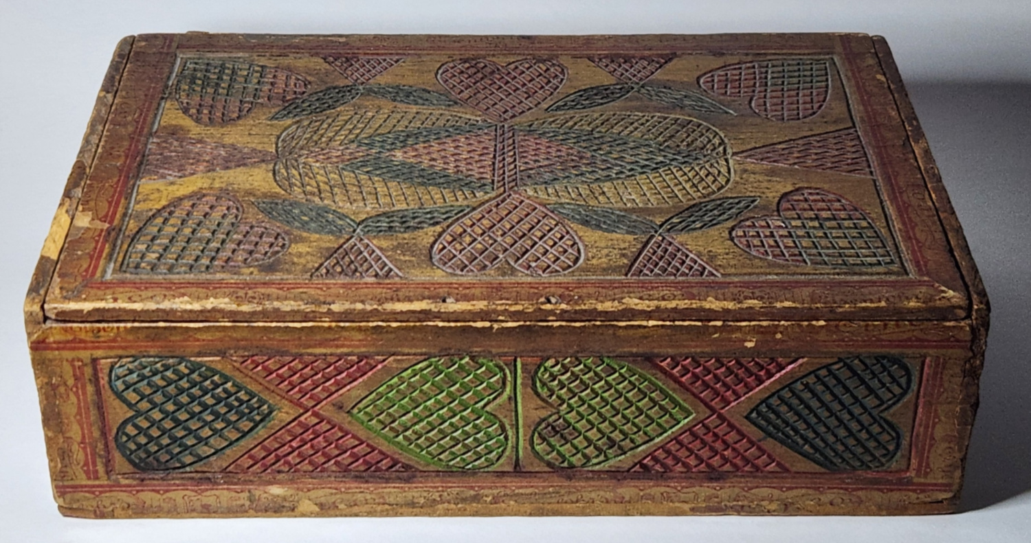S.E.PA Carved and Painted Cigar Box