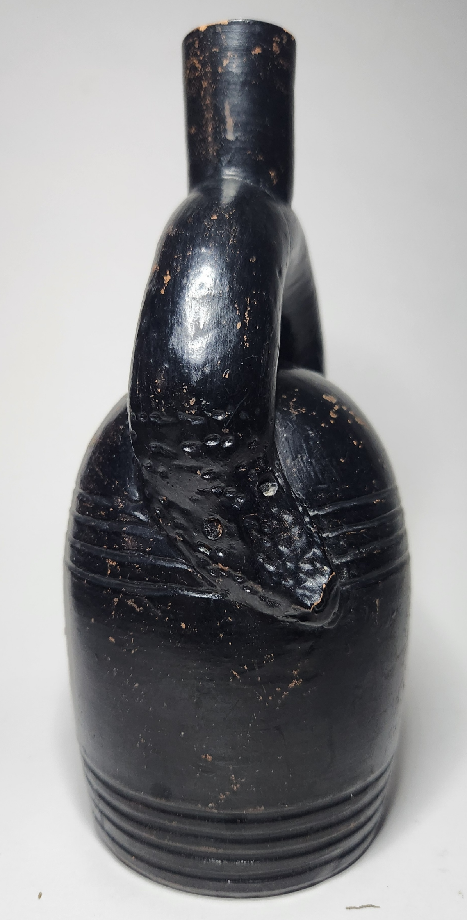 Unusual Small Snake Handled Harvest like Jug. Southern?